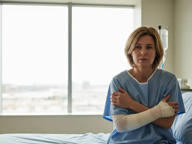 Accident survivor dealing with emotional distress and anxiety post-injury
