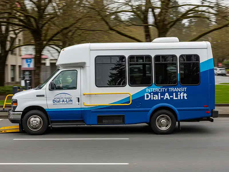 intercity-transit-dial-a-lift Intercity Transit Dial-A-Lift van providing accessible transportation in Olympia. WA