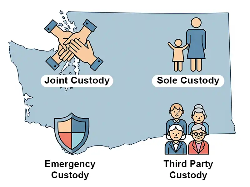types-child-custody-arrangements-olympia Types of child custody arrangements<br />
handled by attorney in Olympia WA including joint and sole